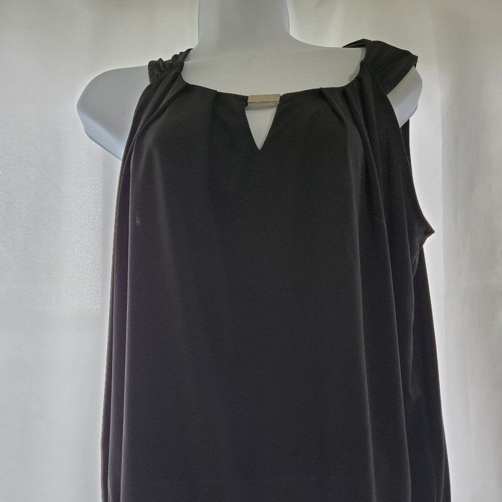 NWT George Black Sleeveless Top Silver Buckle Sz S